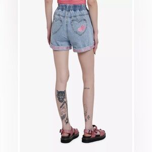 Sweet Society Strawberry Embroidered Mom Shorts - Size S